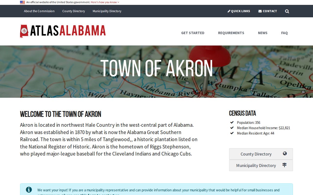 Akron Alabama criminal records and Atlas Alabama municipal profile