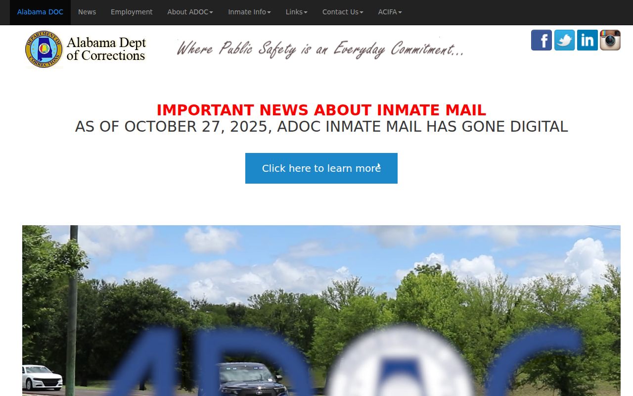 Hale County arrest history and Alabama Department of Corrections custody