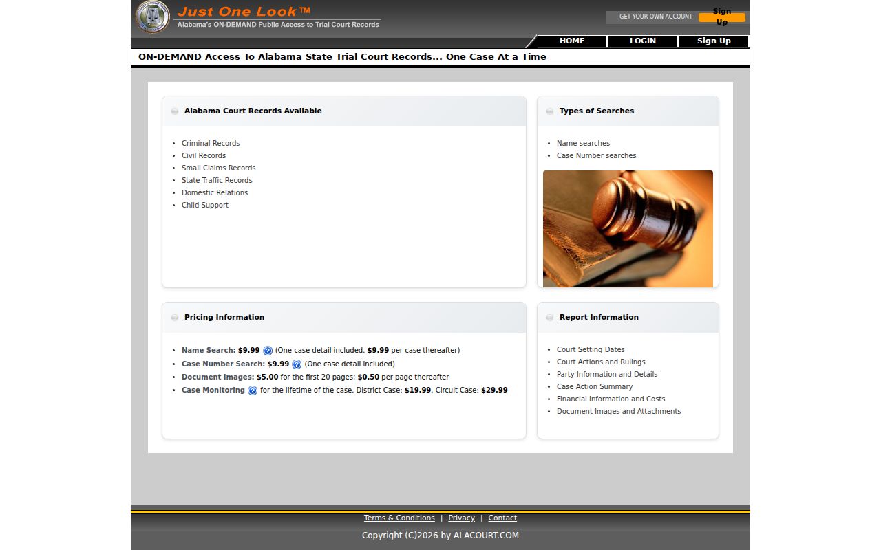 Hale County criminal court case search through Just One Look
