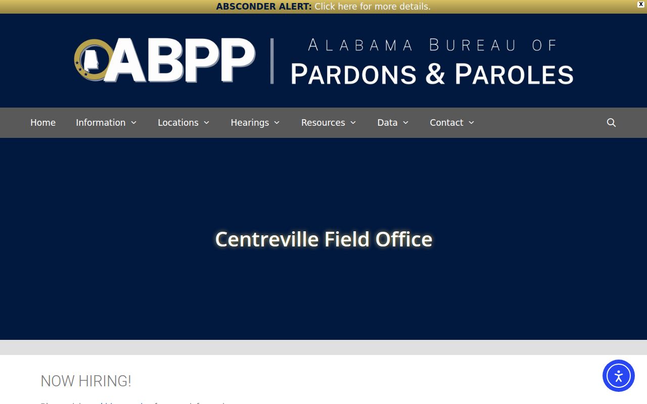 Hale County criminal records Centreville probation and parole field office