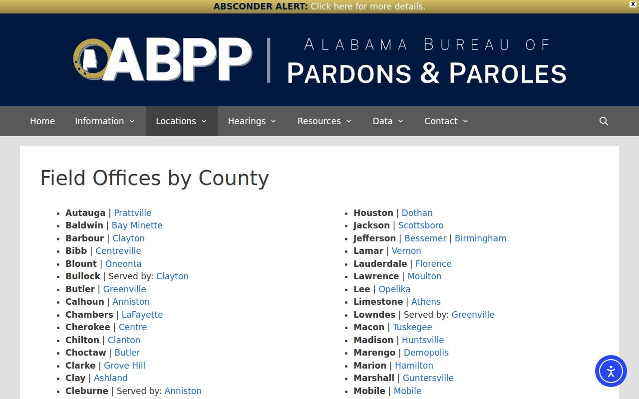Hale County criminal history ABPP county field office routing